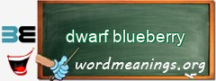 WordMeaning blackboard for dwarf blueberry